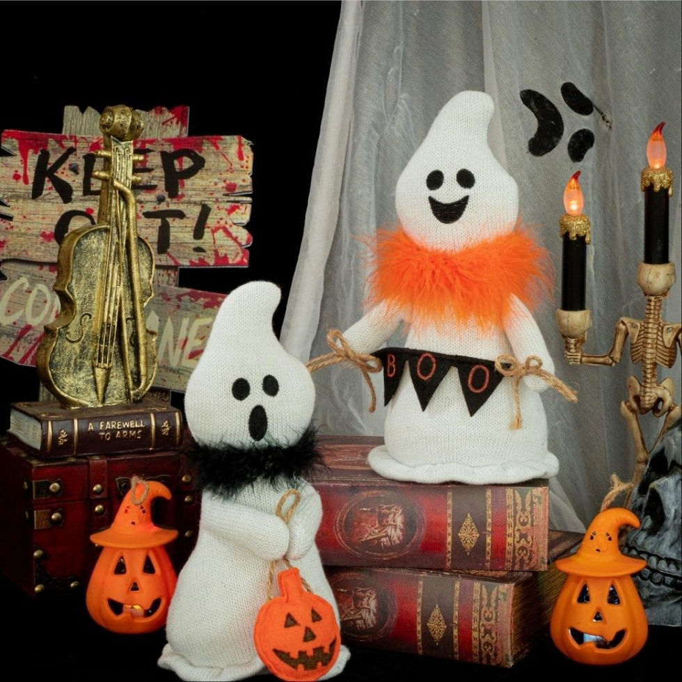 Thumbnail: Holiday Decor Soft Halloween Ghost Doll Scary Funny Ghost Figurines With Scarf G
