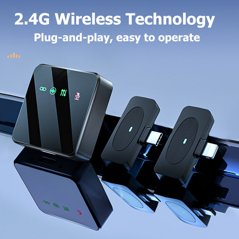 Thumbnail: Professional Wireless Lavalier Microphone with Noise Reduction Recording Mute Fu