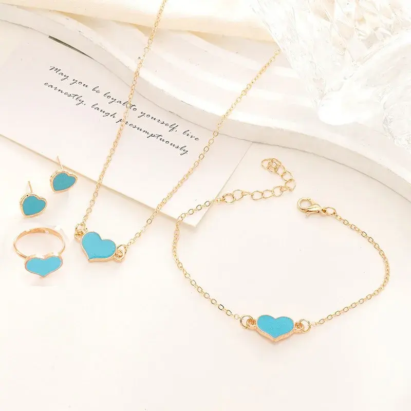 Thumbnail: 5 Piece Set Women Heart Jewelry High Creativity Suitable Gift Giving