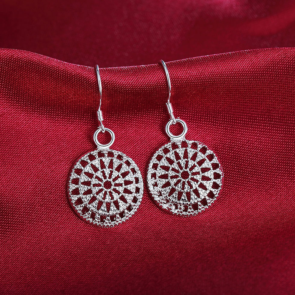Thumbnail: Charms 925 Sterling Silver Pretty Round shape earrings for Women fashion wedding