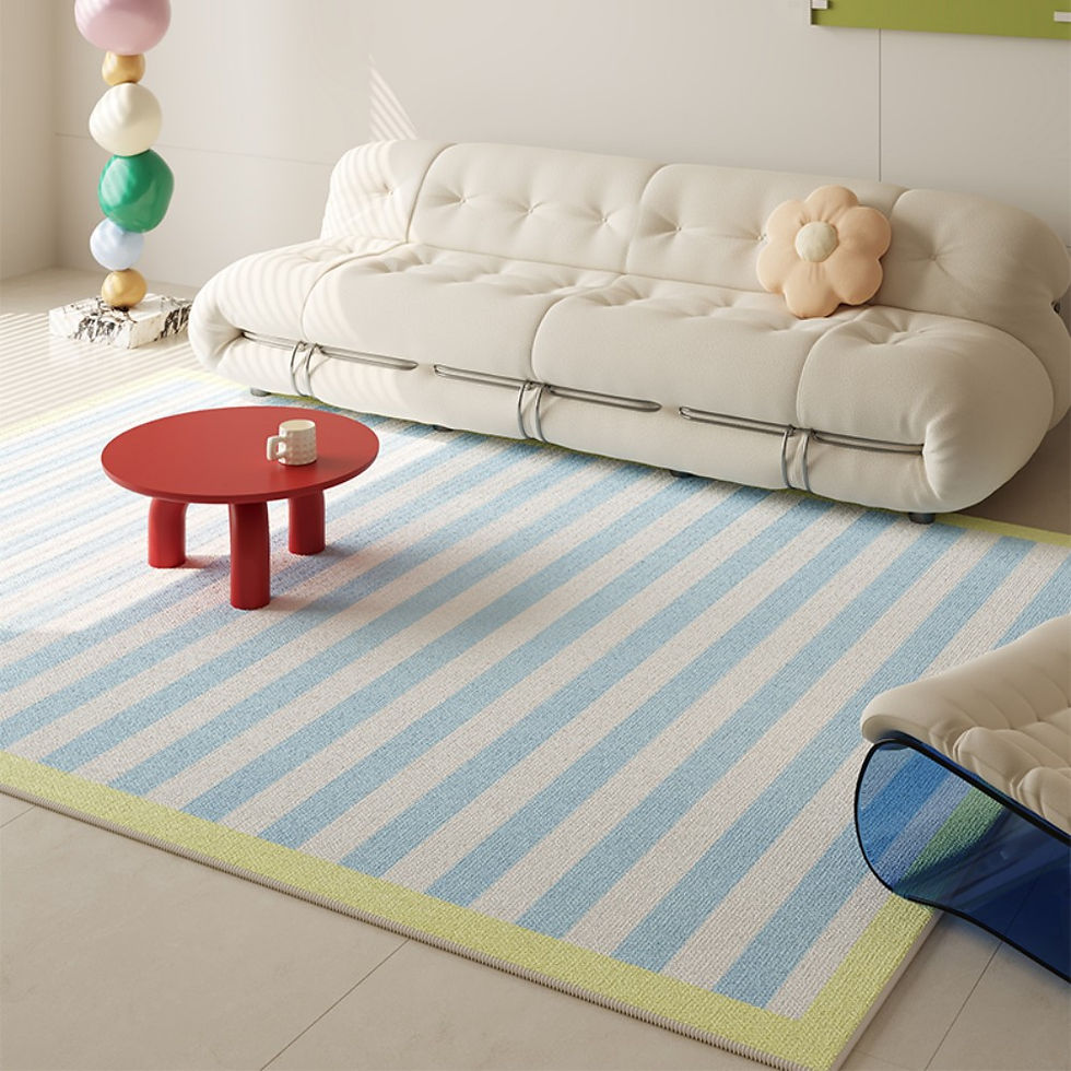 Thumbnail: VIKAMA Fresh Colour Block Geometric Rug Living Room Sofa Area Non Slip Wear Resi