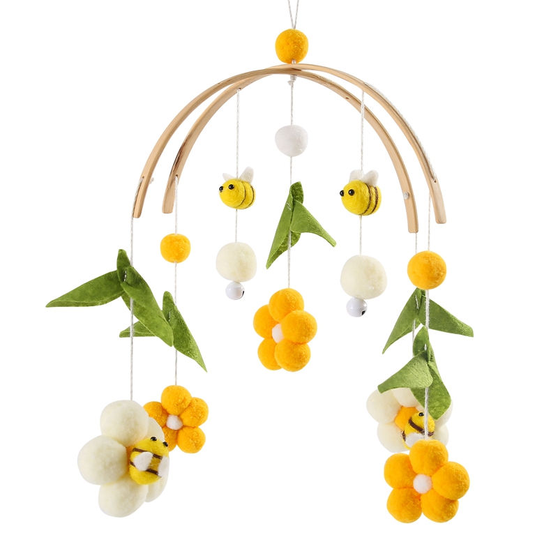 Thumbnail: Baby Rattle Toys 0-12Months Newborn Wooden Crib Mobile Bee Toy Music Box Bed Bel