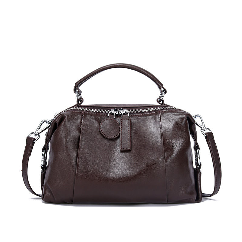 Thumbnail: Women's Handbag 2026 New Top Grain Leather Boston Bag Unique Shoulder Crossbody