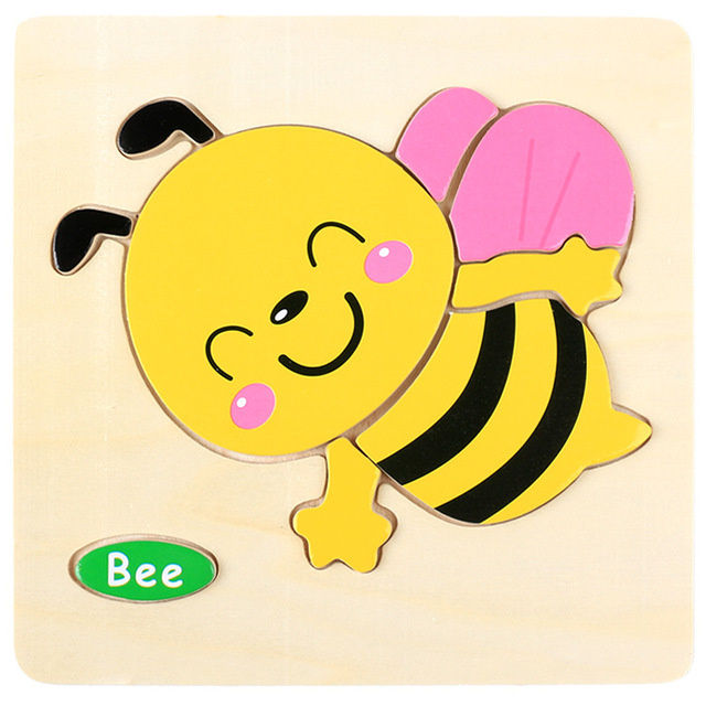 Thumbnail: Baby Toys Wooden 3D Puzzle Cartoon Animal Vehicle Wood Jigsaw Puzzles Intelligen