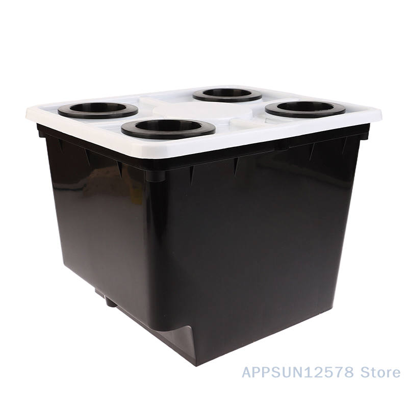 Thumbnail: Hydroponics System Bucket With Siphon Elbows Four-Hole Cover Planting Flowerpot