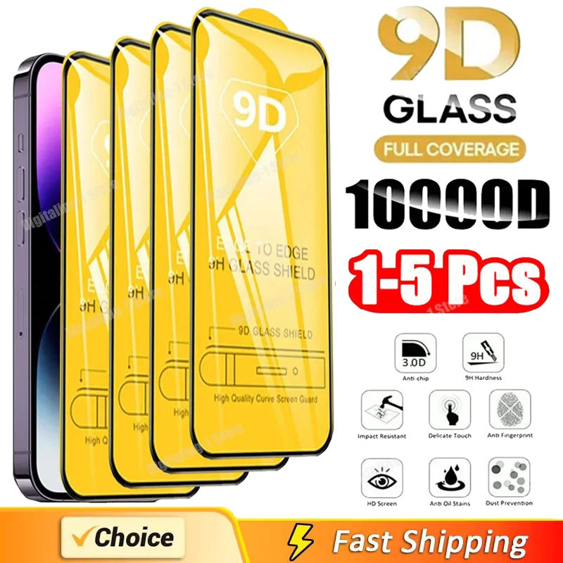Thumbnail: 1-5PCS 9D Screen Protector Tempered Glass for IPhone 15 14 13 16 12 11 Pro Max P