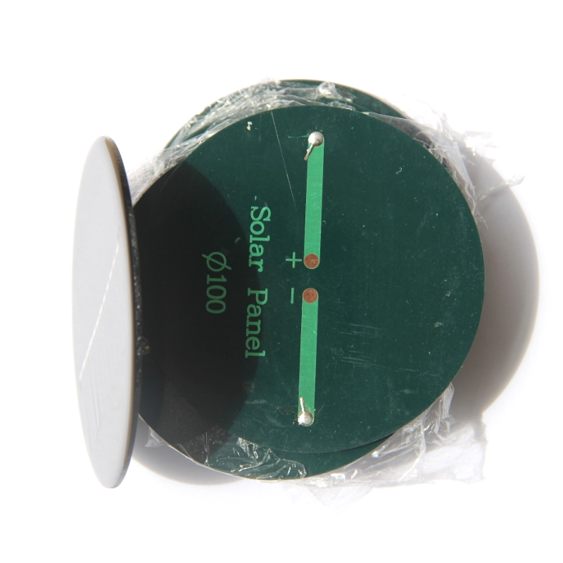 Thumbnail: 2W 6V Solar Panel Round Diameter 100MM Polycrystalline  Solar Charger For 3.7V-5