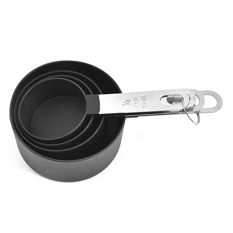 Thumbnail: 4Pcs Stainless Steel PP Measuring Spoons Set Multi Purpose Spoons Measuring Cup