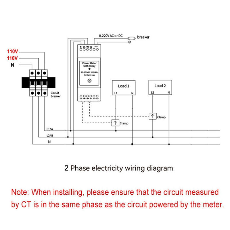 Thumbnail: Y43A-Tuya Smart Life Wifi Energy Meter Bidirectional 3 Phase With Dry Contact Sw
