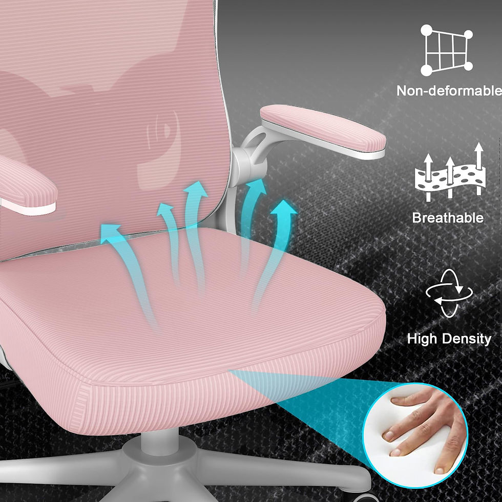 Thumbnail: Pink Ergonomic Office Chair, Liftable High Back Gaming Chair with Lumbar Support