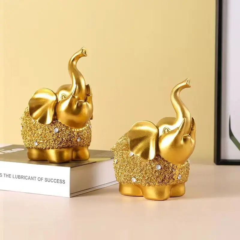 Thumbnail: Lucky Golden Elephant Living Room Decorations TV Cabinet Home Decoration Luxury