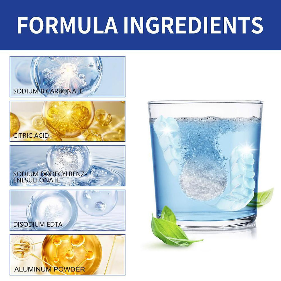 Thumbnail: Denture Cleansing Tablets 100 Tabs Whitening Remove Stains Bad Odors Oral Care F
