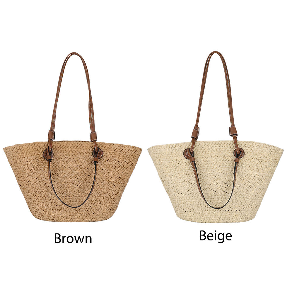Thumbnail: Women Woven Tote Bag Trendy Braided Bag Large Capacity Simple Woven Handbag Styl