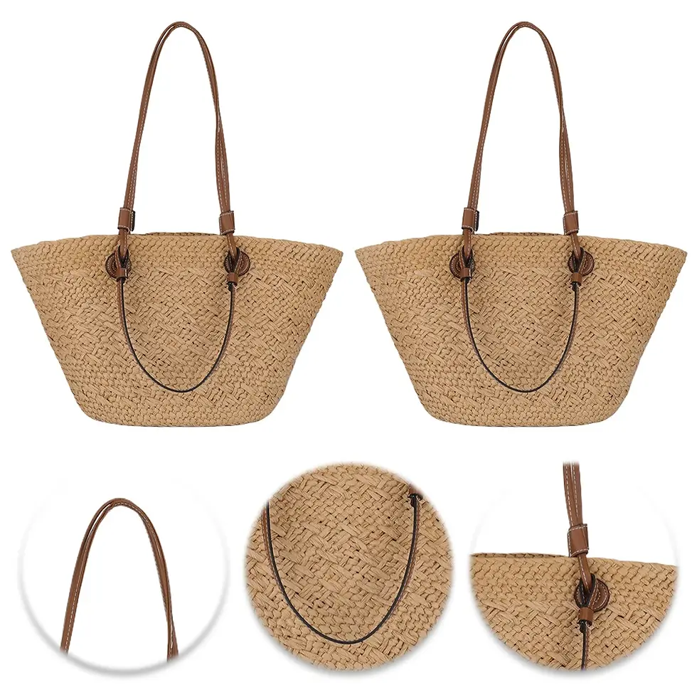 Thumbnail: Women Woven Tote Bag Fashion Shoulder Bag Large Capacity Summer Beach Bags Simpl