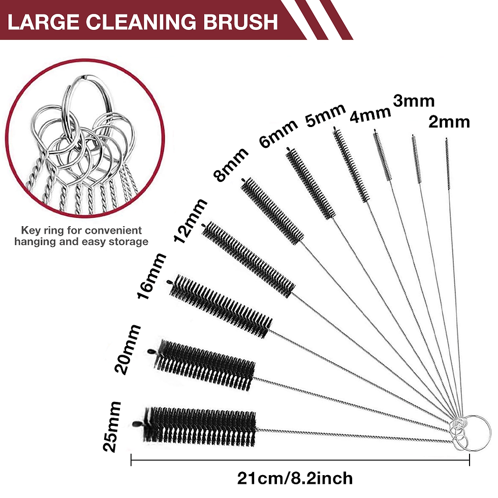 Thumbnail: 10PCS Cleaning Brush Set Multifunctional Detail Nylon Brushes for Straw/Lab Tube