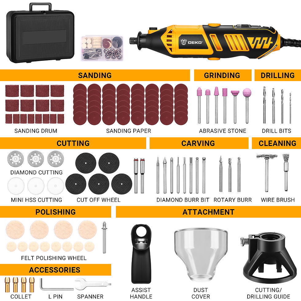 Thumbnail: DEKO Rotary Tool Kit Power Hand Rotary Tools Mini for Wood/Metal, Electric Grind