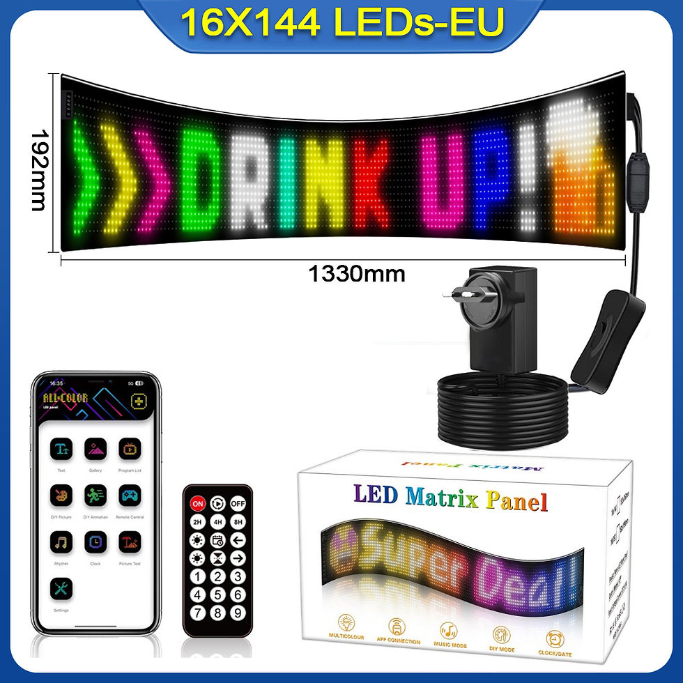 Thumbnail: LED Flexible Rolling Advertising Sign Matrix Pixel Panel Car Sign RGB Bluetooth
