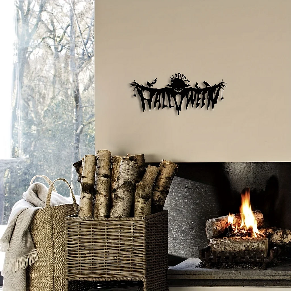Thumbnail: 1pc Halloween Theme Decor Wall Art Decorations, Indoor Living Room Black Classic