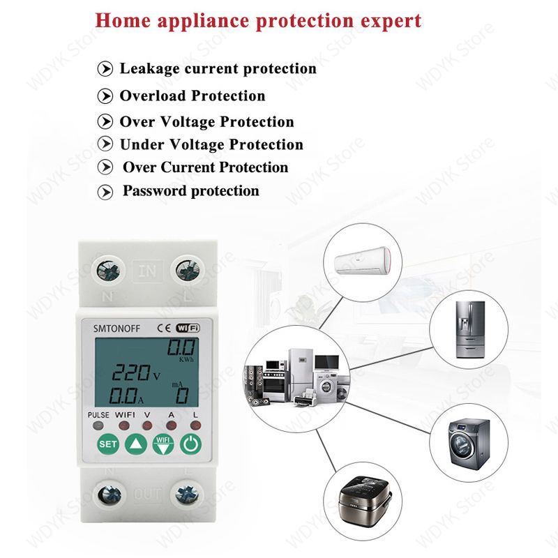 Thumbnail: Smart life Tuya WIFI Smart Energy Meter Prepaid energy meter  kWh Meter Wattmete