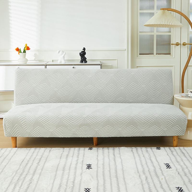 Thumbnail: Four seasons universal new solid color elastic armless sofa bed cover foldable t