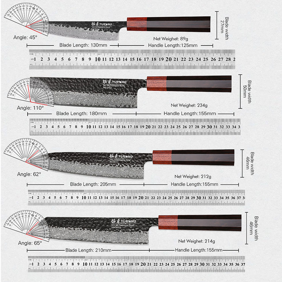 Thumbnail: TURWHO 1-5PCS Kitchen Knives Set 67 Layers Damascus Steel VG10 Core Japanese Che