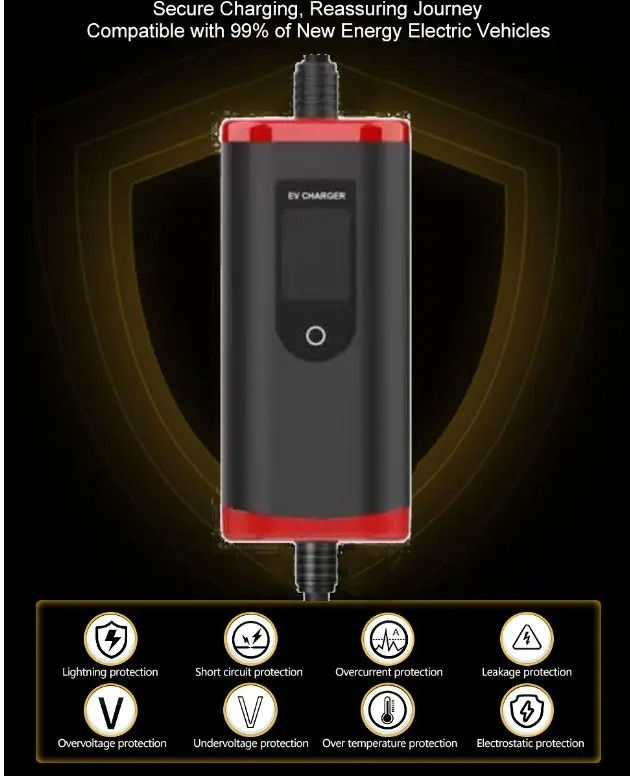 Thumbnail: evthsla EV Portable Charger Type2 Plug Connector 16A 1Phase 3.5KW 5m Wallbox Cha
