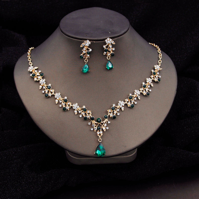 Thumbnail: Gorgeous Crystal Fashion Jewelry Sets for Women Luxury Choker Necklace Earrings