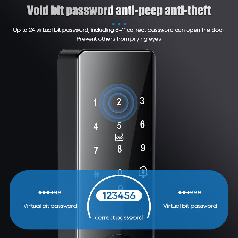 Thumbnail: Smart Electronic Door Lock Fingerprint Biometrics Application Control Smart Card