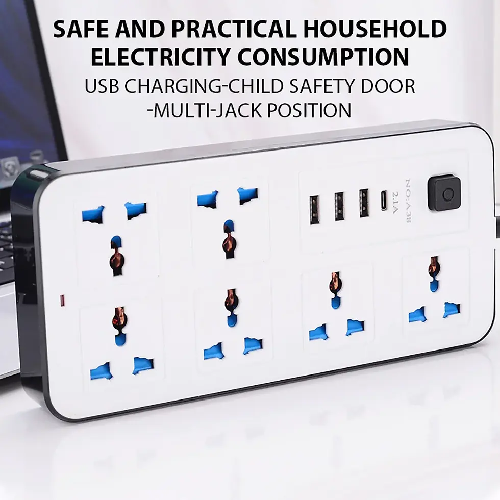 Thumbnail: Universal Power Strip TypeC USB Port Outlet Power Strip 2M Extension Cord AC Pow