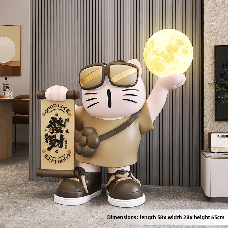 Thumbnail: Home Decor Sculptures Figurines Decoration Accessories Trendy Play Money Cat Flo