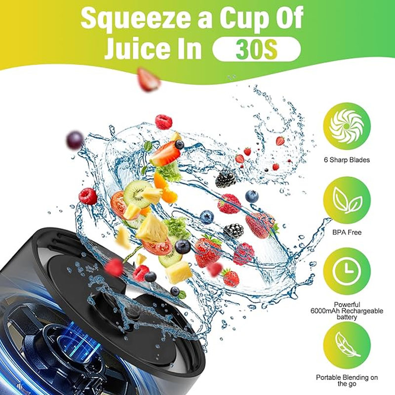 Thumbnail: Small Juicer Juice Cup Portable USB Charging Mini Handheld Juicer Home Outdoor T