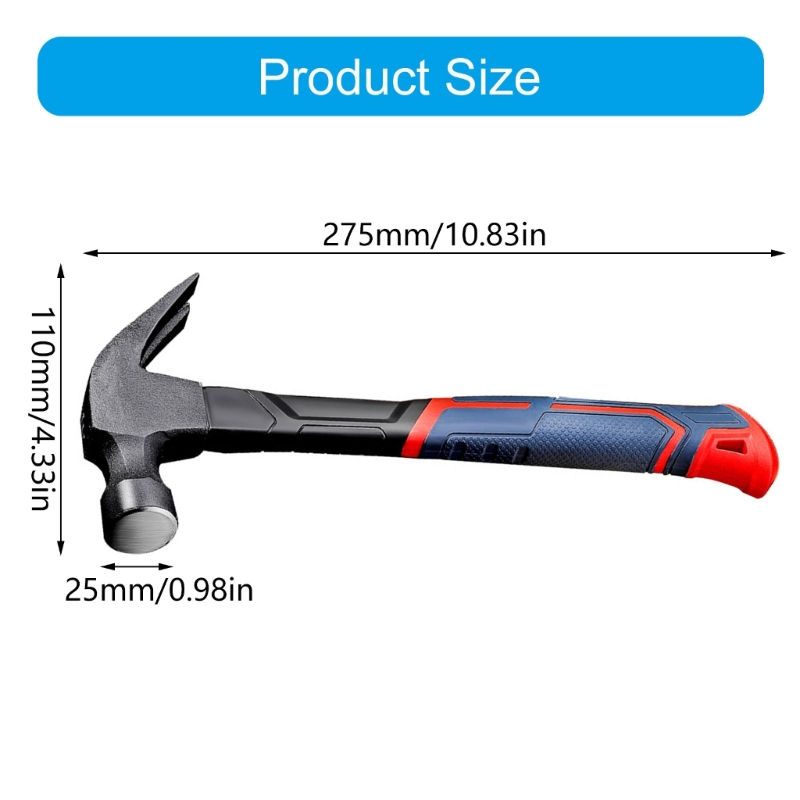 Thumbnail: Heavy Duty Claw Hammer with Comfortable Grip for Woodworking Construction Tasks