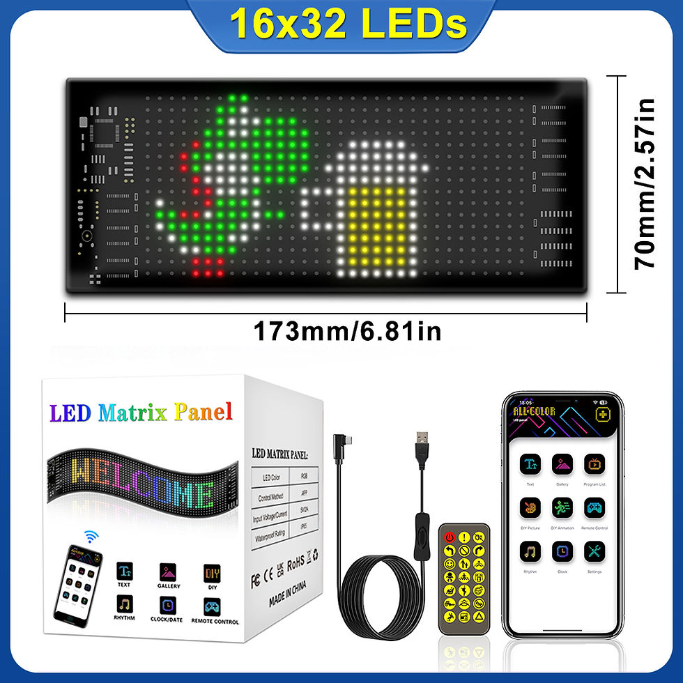 Thumbnail: LED Flexible Rolling Advertising Sign Matrix Pixel Panel Car Sign RGB Bluetooth
