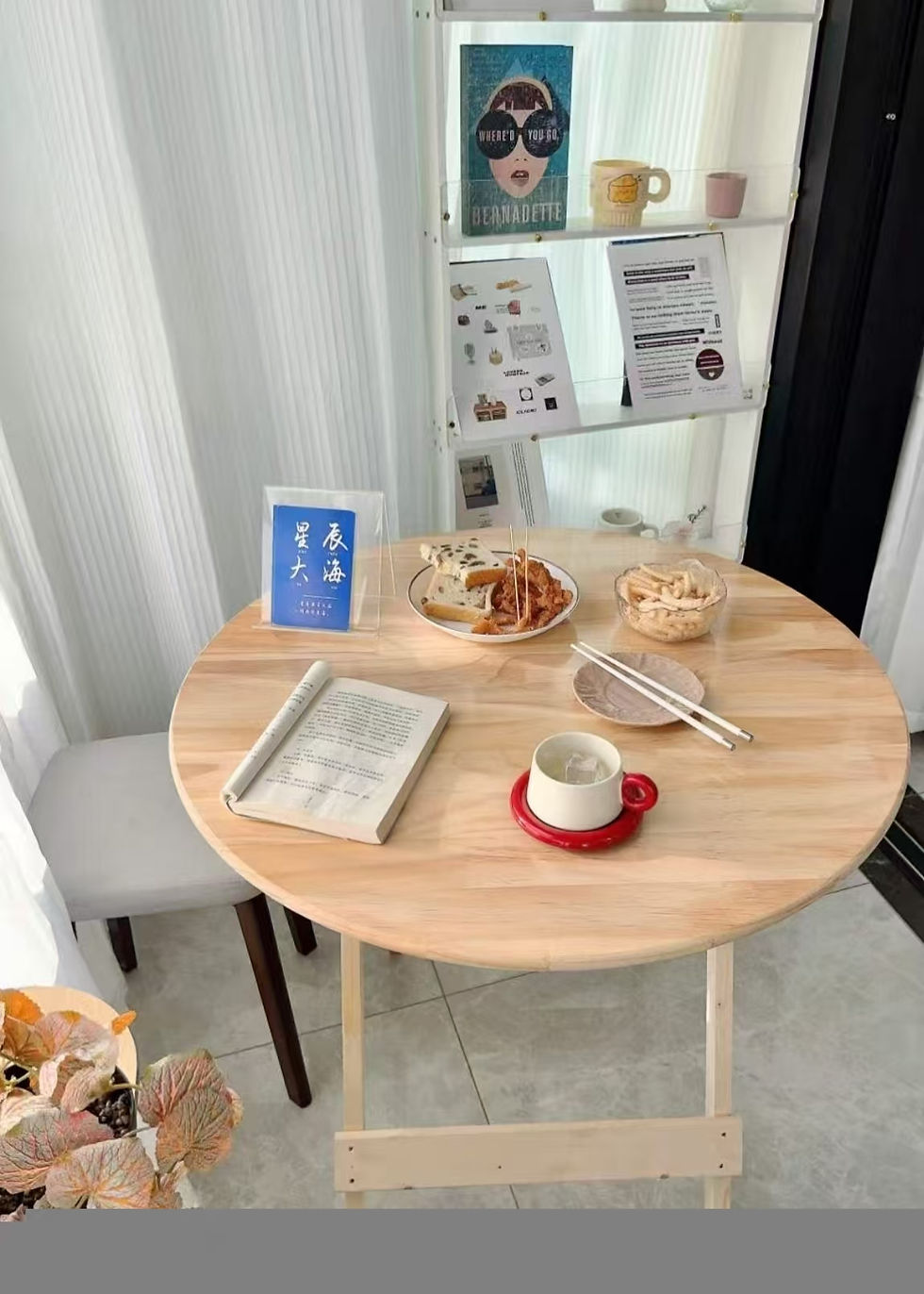 Thumbnail: Foldable Dining Table Sturdy Folding Desk for Kitchen Restaurant Furniture No As