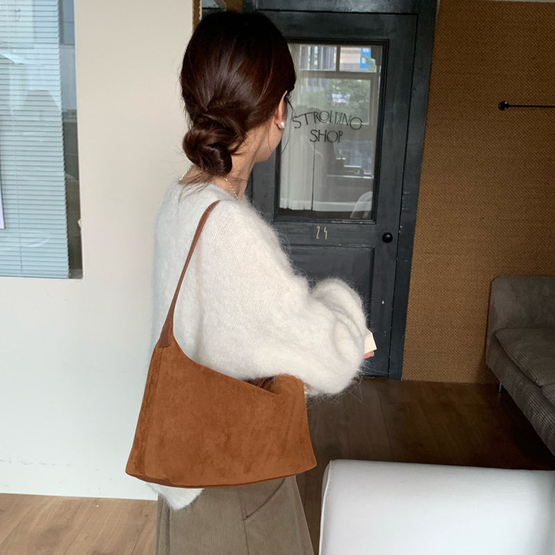 Thumbnail: Women Handbag Vintage Tote Bag Simple Casual Commuter Bag Large Capacity Faux Su
