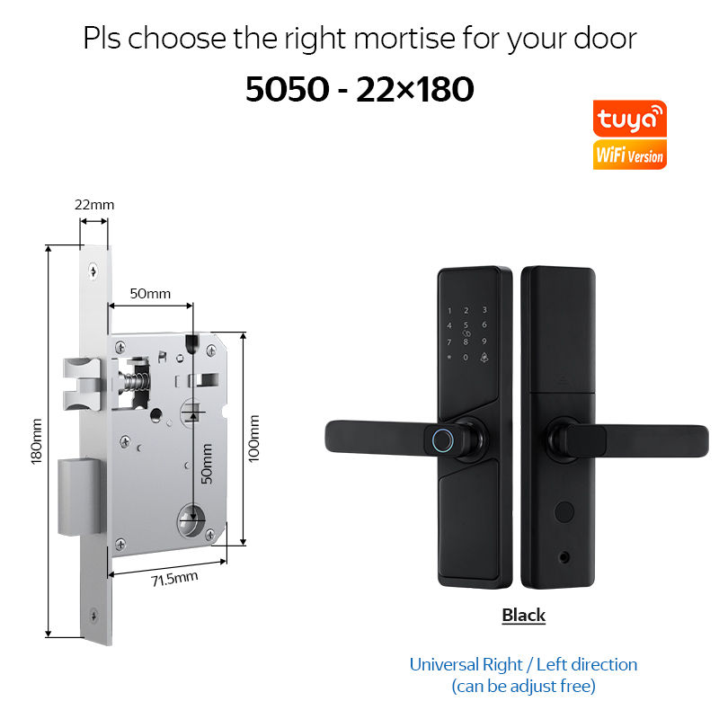 Thumbnail: 9 languages Smart Electronic Door Lock with Biometric Fingerprint  Interface Tuy