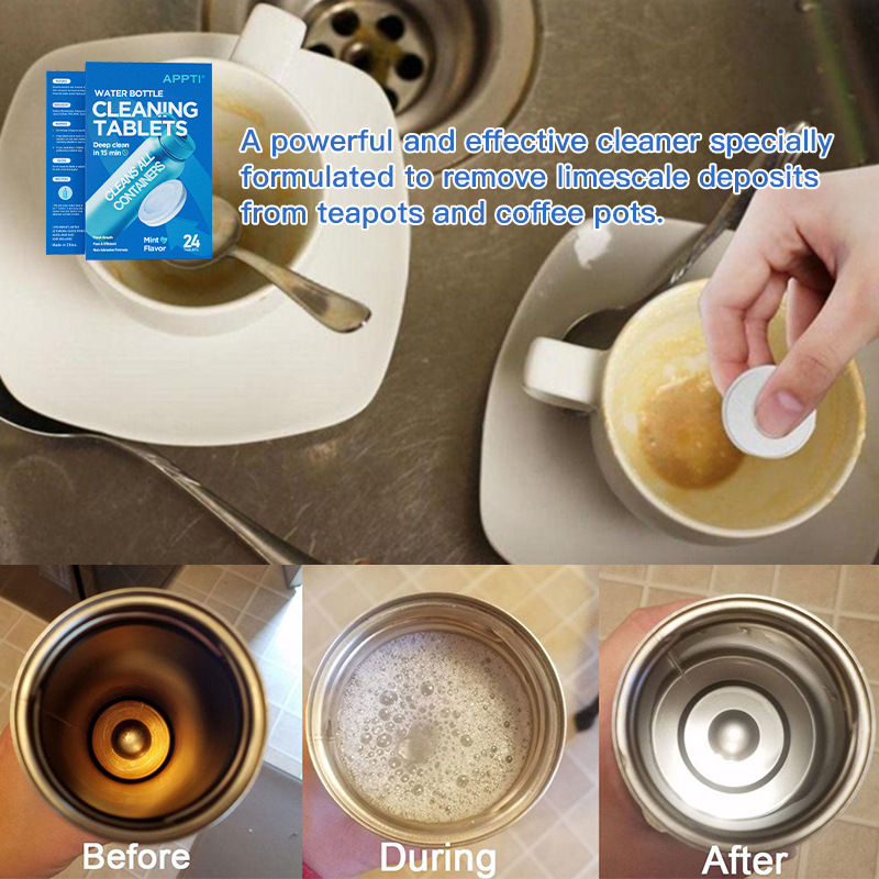 Thumbnail: Water Bottle Cleaning Tablets Scale Cleaning Effervescent Tablets Decontaminatio