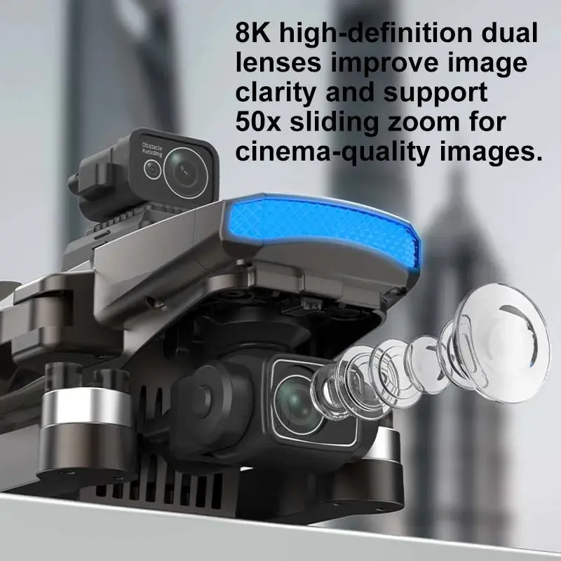 Thumbnail: Drone W10 with 4.5 Inch Screen 3-Axis Anti-shake Gimbal Drones 4K Aerial Brushle