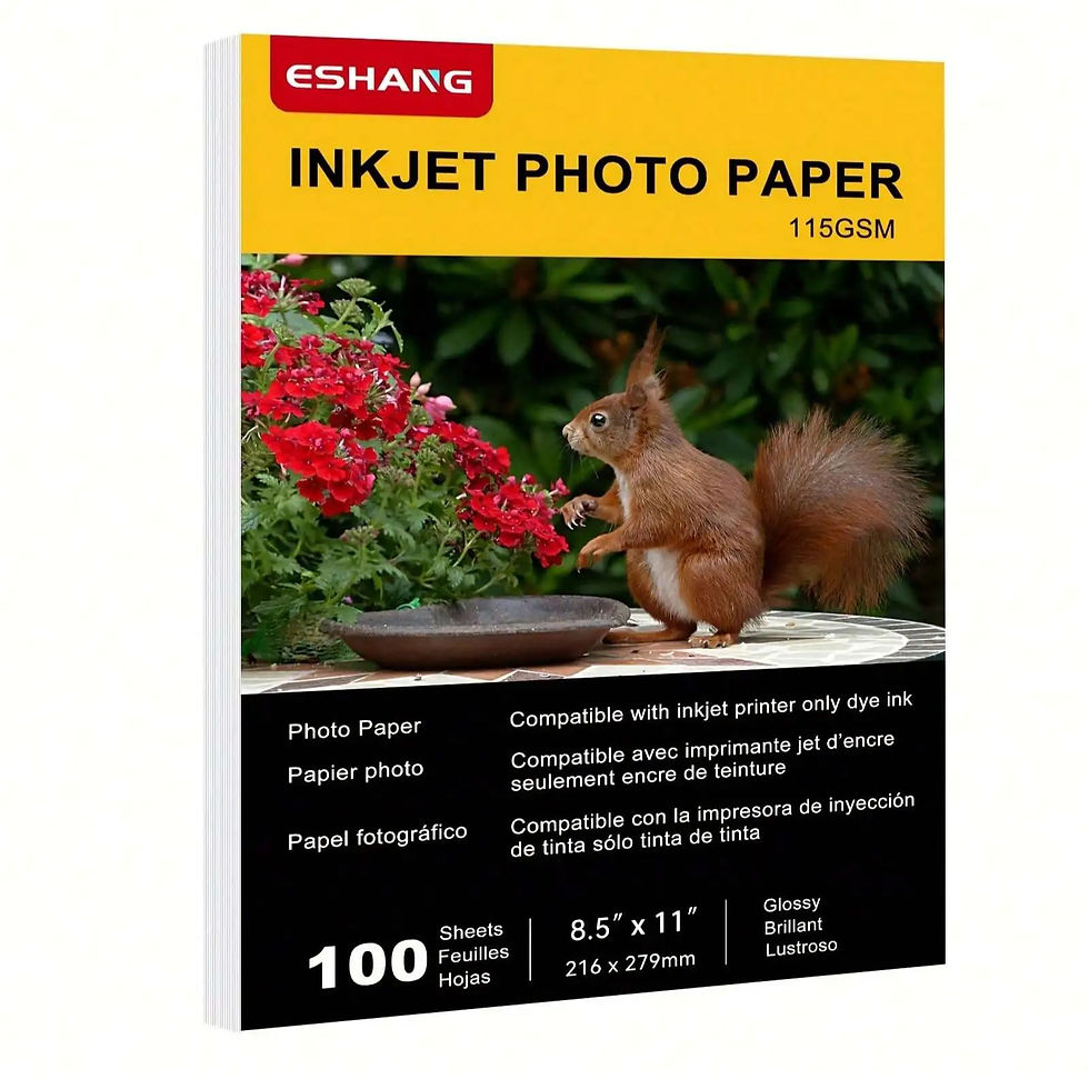 Thumbnail: 100 Sheets A4 Printable Single Side Photo Paper for Inkjet Printer, Bright Color
