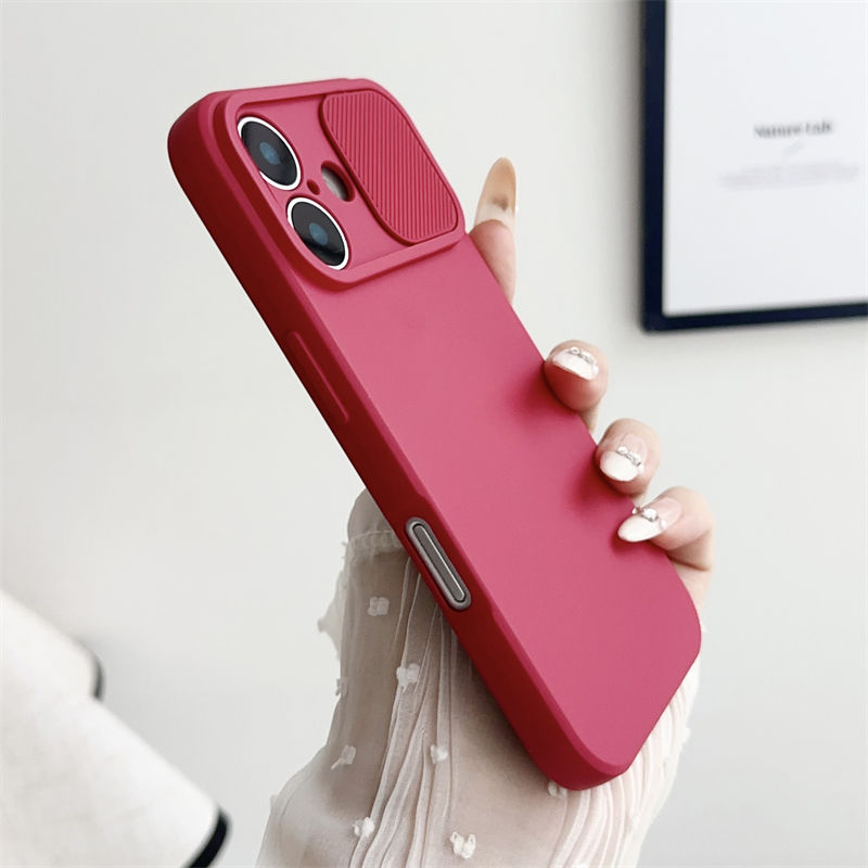 Thumbnail: Slide Camera Lens Protection Soft Silicone Case For iPhone 16 15 14 Plus 13 12 1