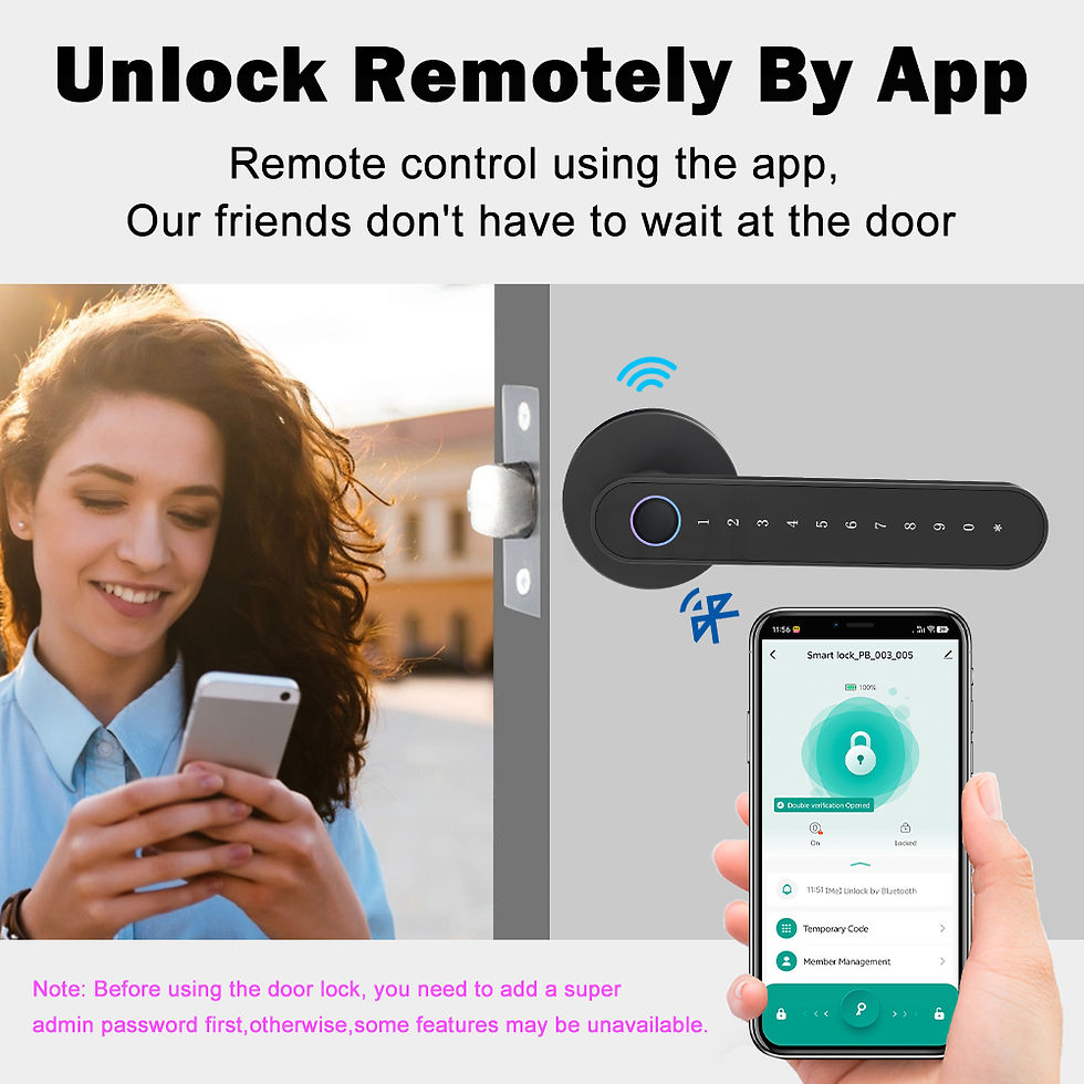 Thumbnail: Tuya Smart Door Lock Buletooth Security Protection Digital Electronic Lock With