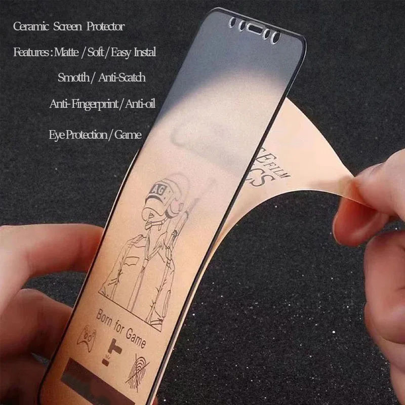 Thumbnail: Matte Screen Protector For iPhone 17 16 15 14 13 12 11 Pro Ceramic Soft Glass fo
