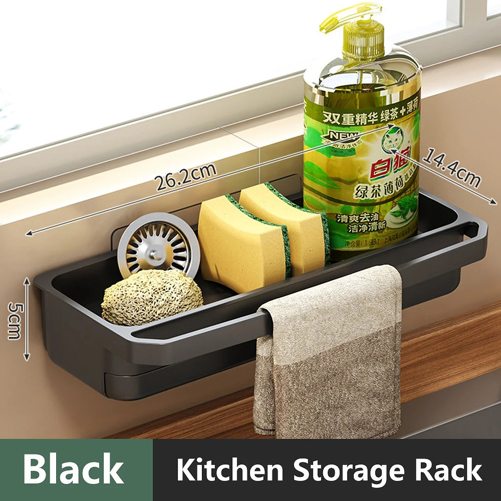 Thumbnail: Kitchen Sink Organizer Drain Rack Self-draining Shelf Sponge Holder Dishcloth Fa