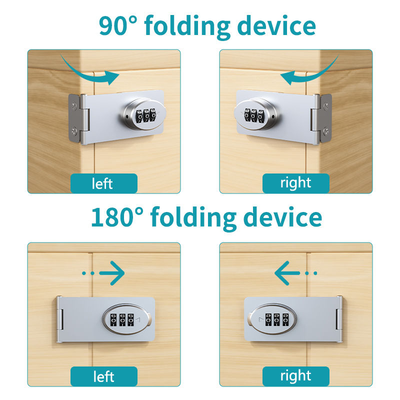 Thumbnail: Mechanical Password Locks Door Security Slide Latch Lock for Small Doors Cabinet