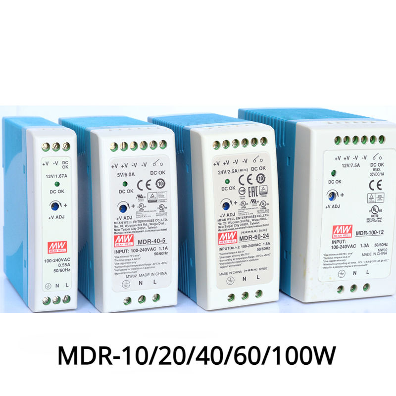 Thumbnail: Rail mounted switch power supply MDR-10 20 40 60 100W-5 12 24V output industrial