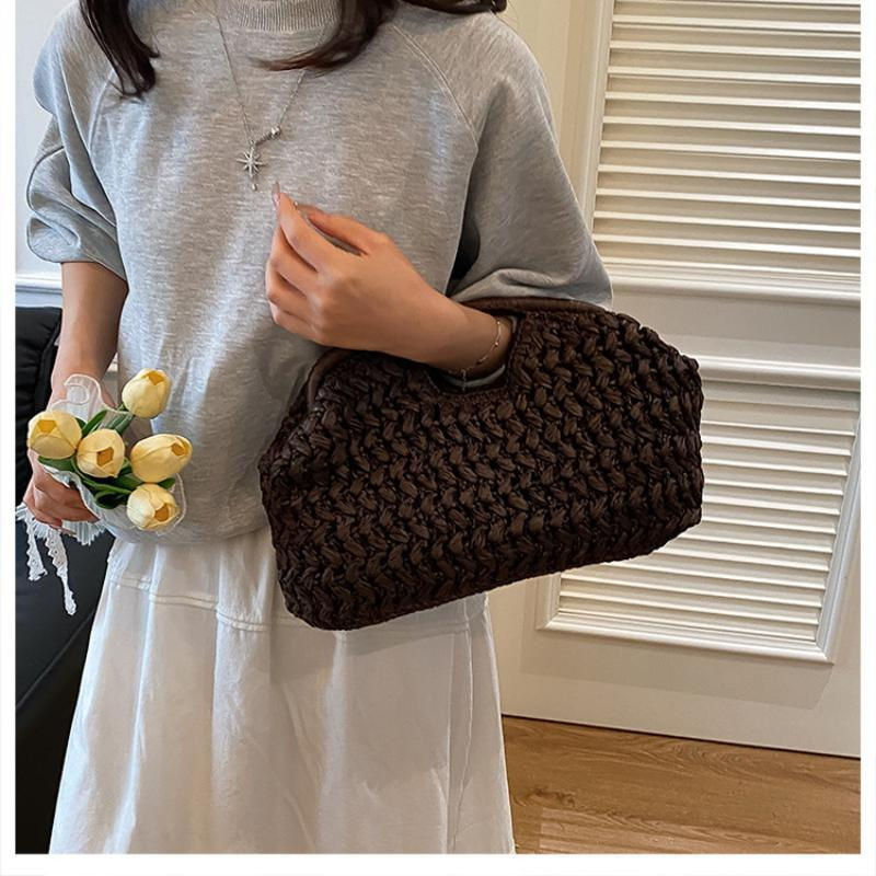 Thumbnail: Fashion Elegant Woven Handbag Female Beach Straw Underarm Bag Versatile Exquisit