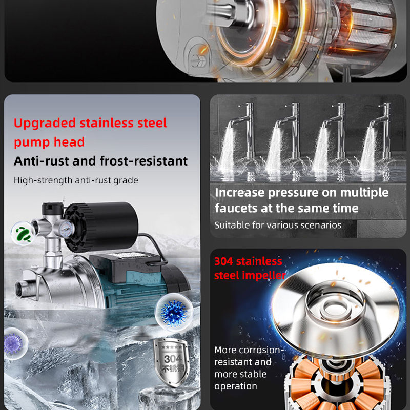Thumbnail: Household Fully Automatic Water Pump 370W/1500W Stainless Steel Self-Priming Pum