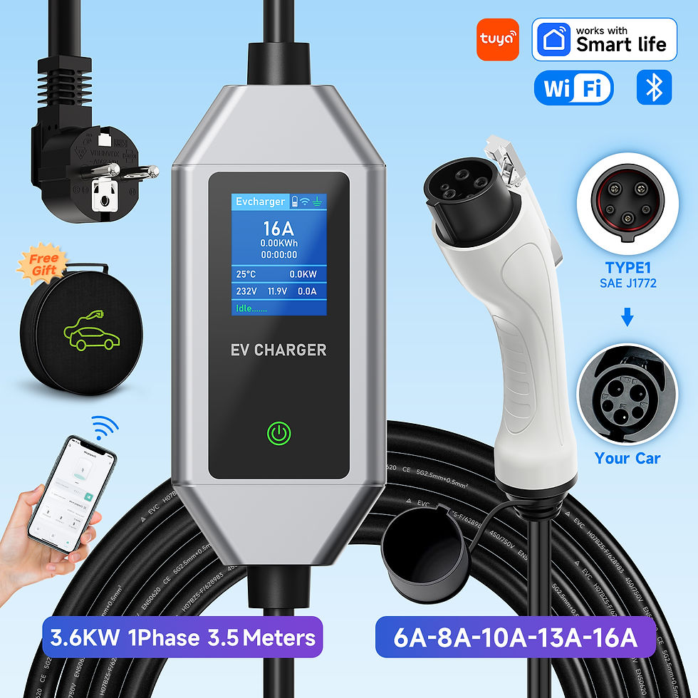 Thumbnail: Portable EV Charger 3.6KW 16A Electric Car Charger Type2/Type1 EVSE Fast Chargin