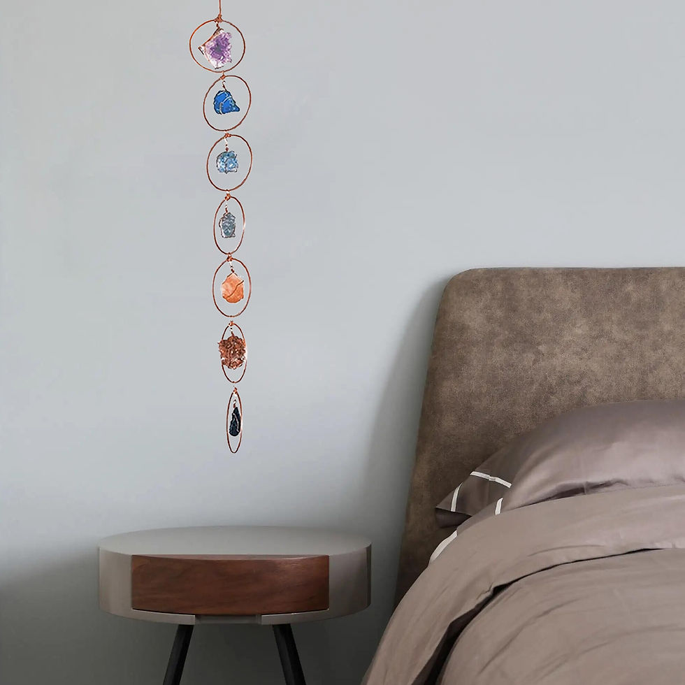 Thumbnail: 1 Set 7 Gemstone Crystal Wall Decor Home-Decor Irregular-Hanging-Ornament