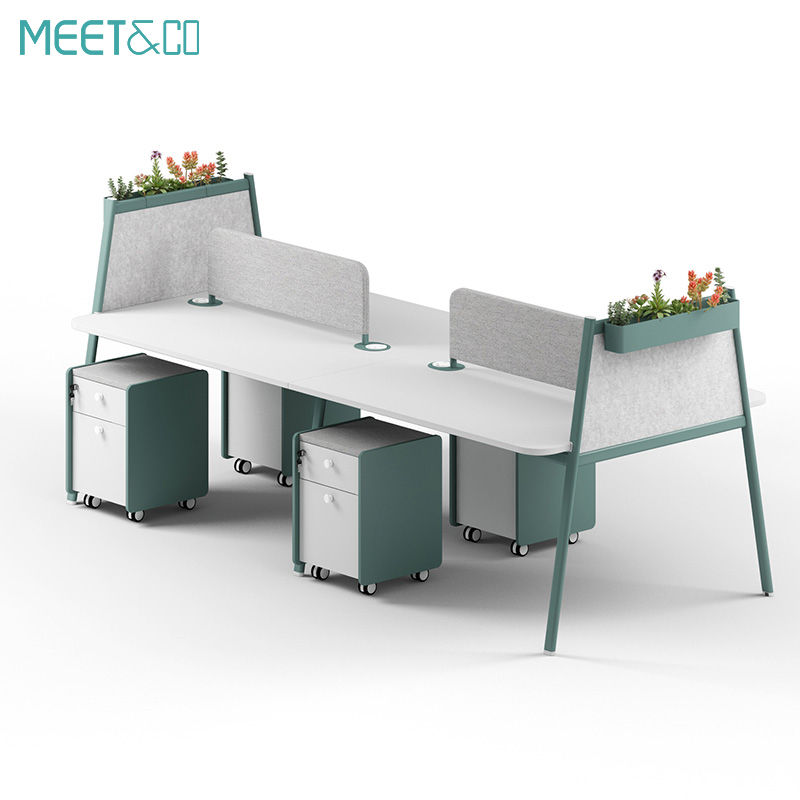 Thumbnail: Modern 4-Seater Extendable Office Desk Convertible Modular Coworking Workstation